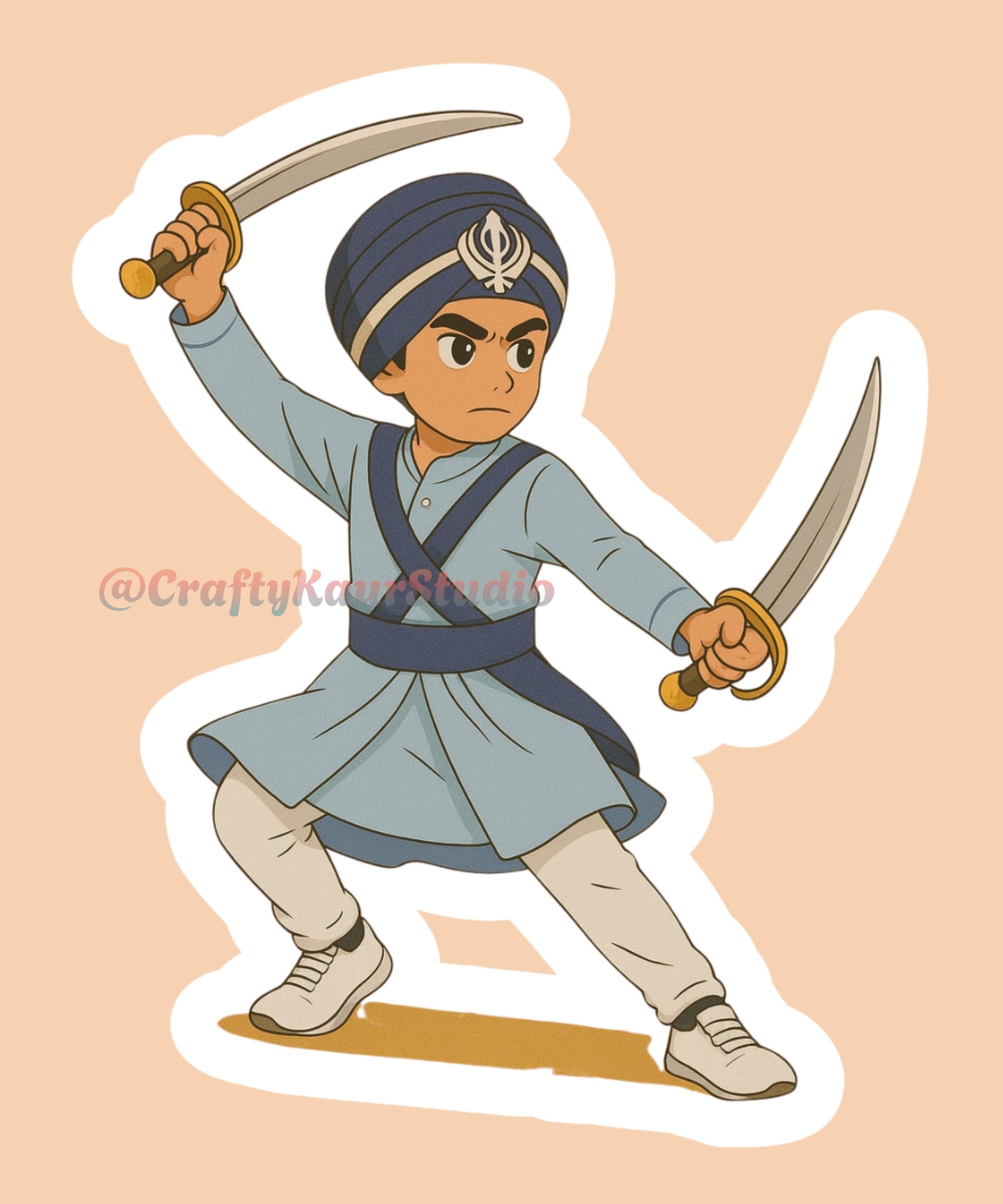 Singh Boy Sword Sticker