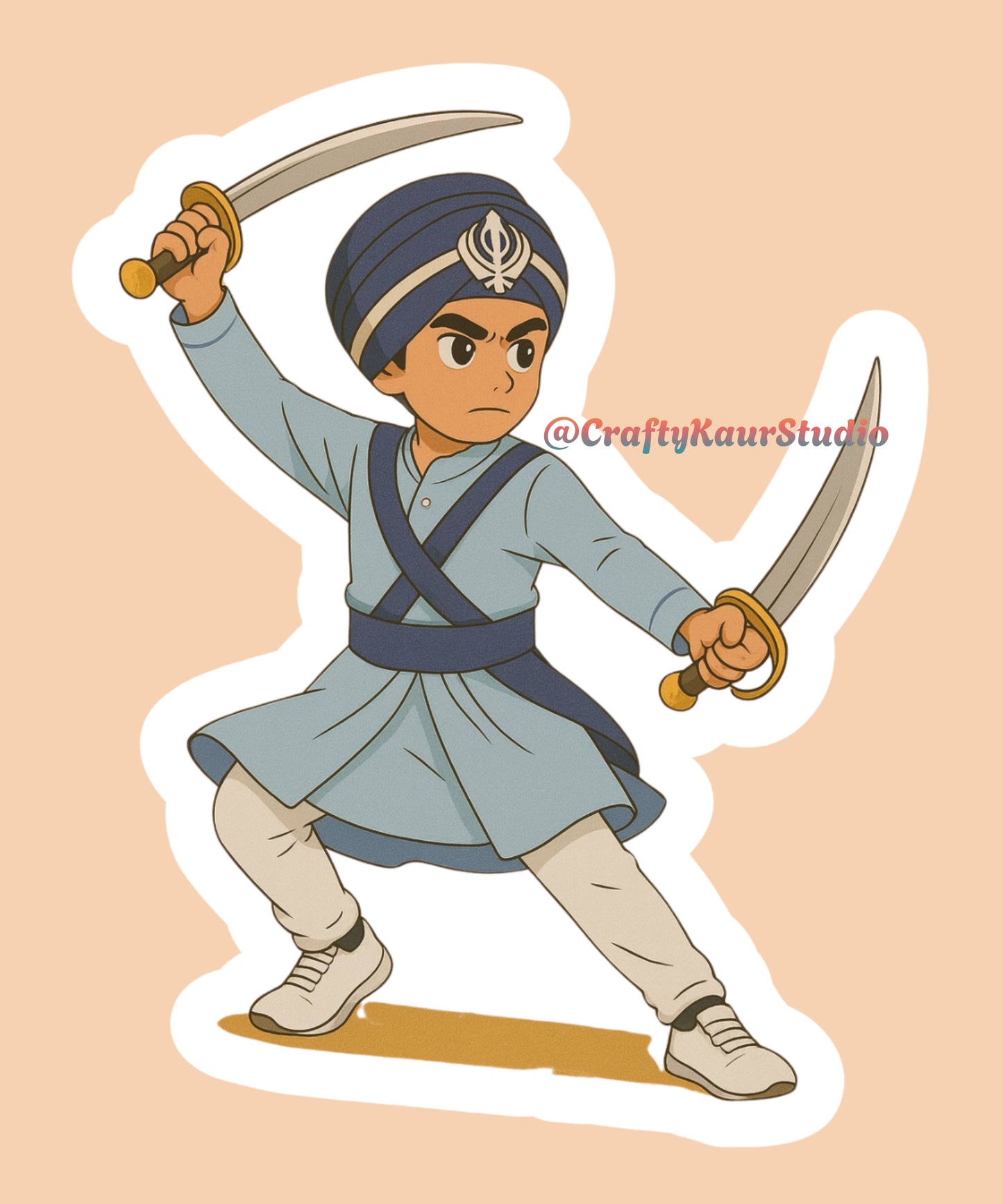 Singh Boy Sword Sticker