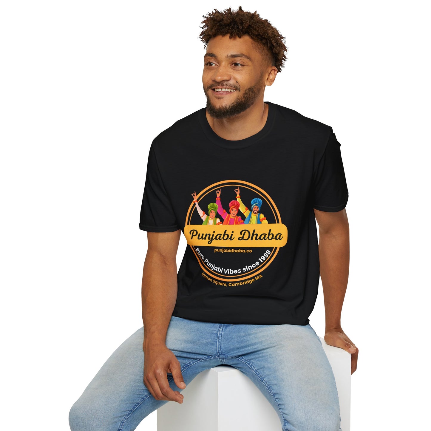 Punjabi Dhaba T-Shirt — Colorful Bhangra Dancers Indian Food Tee