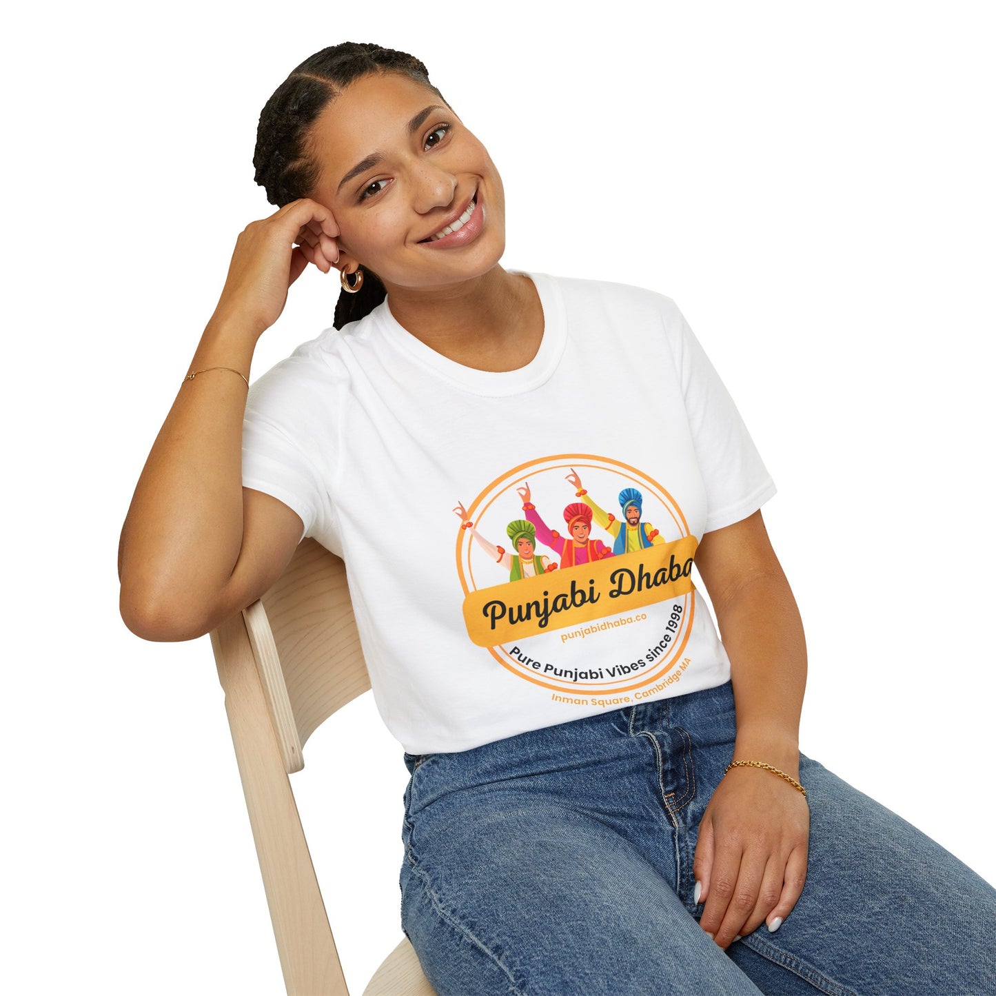 Punjabi Dhaba T-Shirt — Colorful Bhangra Dancers Indian Food Tee