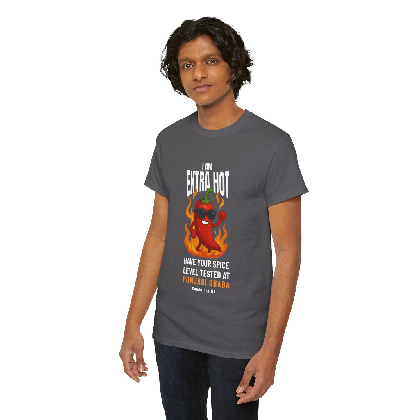Extra Hot Chili Pepper T-Shirt — "I Am Extra Hot" Punjabi Dhaba Spice Tee