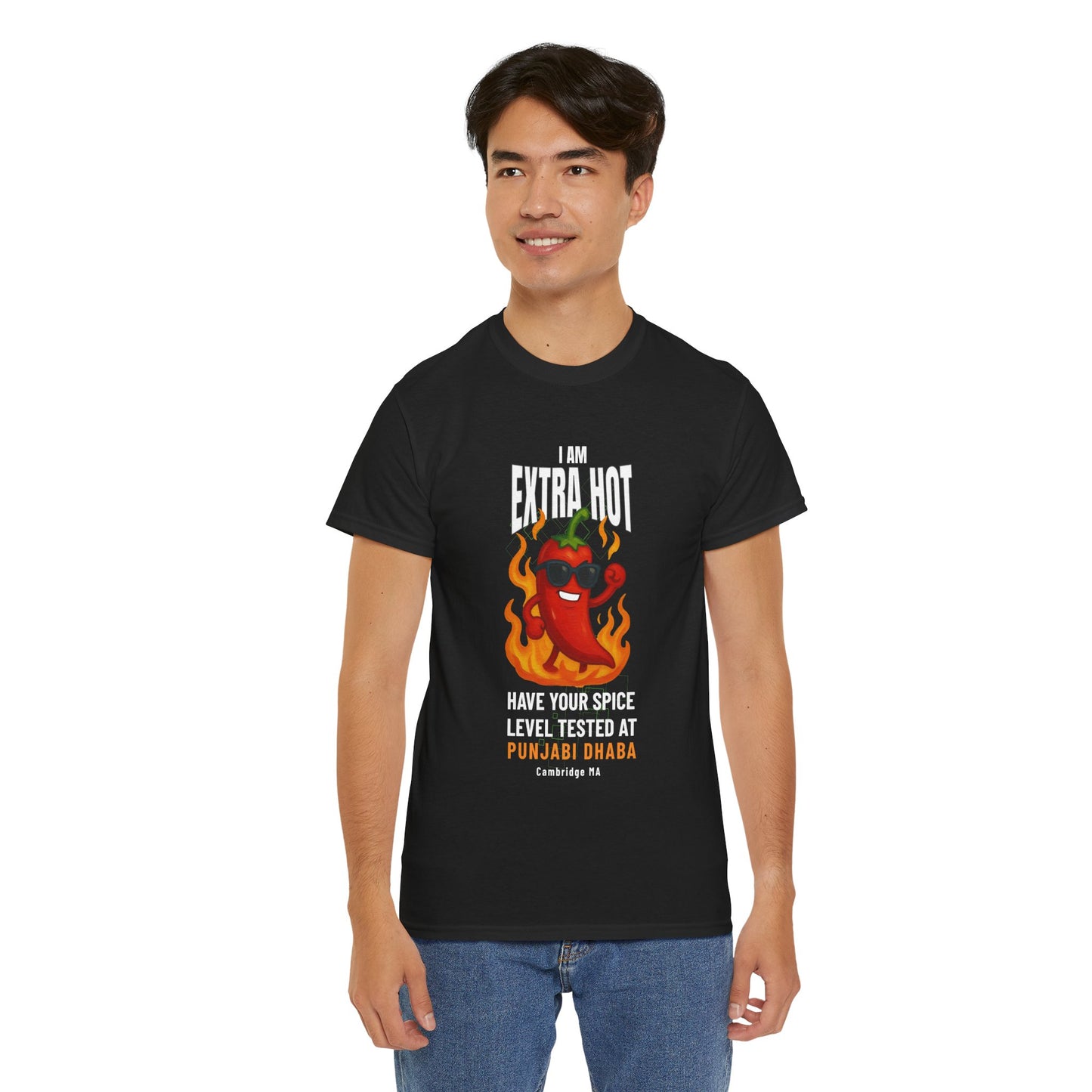 Extra Hot Chili Pepper T-Shirt — "I Am Extra Hot" Punjabi Dhaba Spice Tee