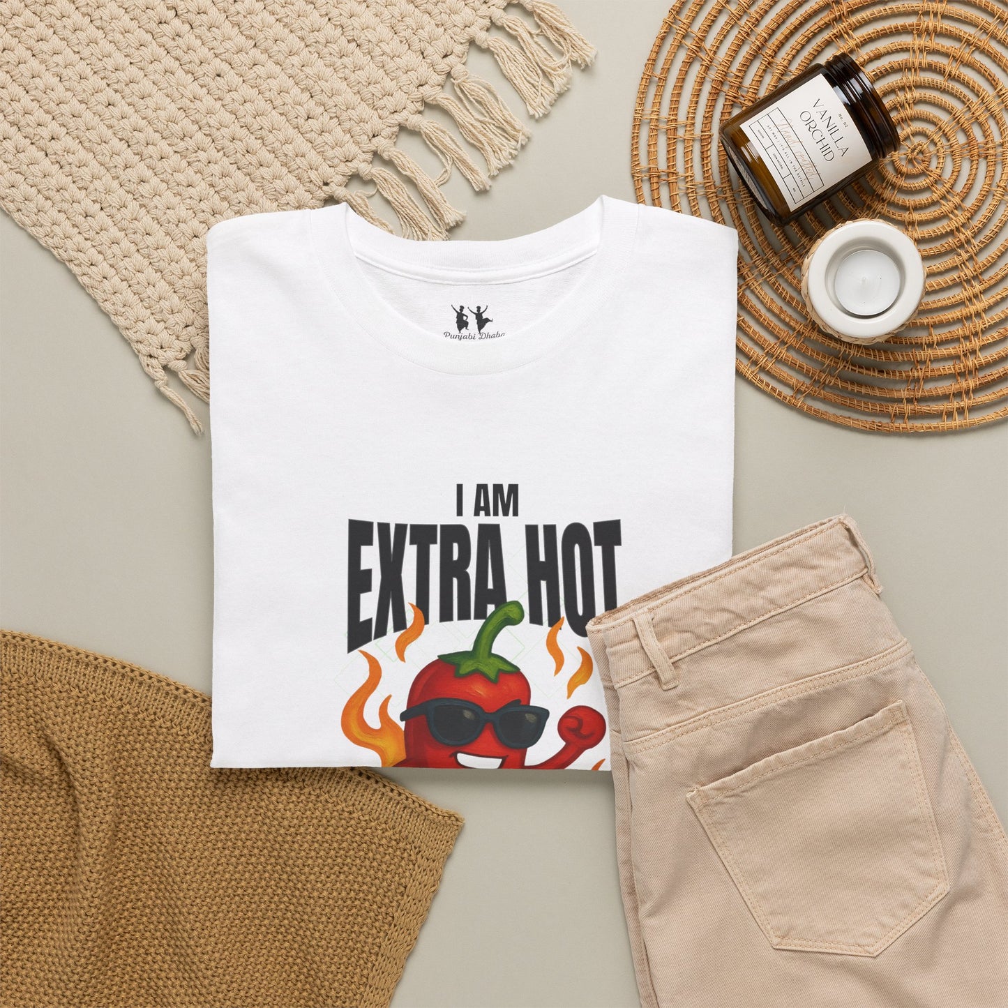Extra Hot Chili Pepper T-Shirt — "I Am Extra Hot" Punjabi Dhaba Spice Tee