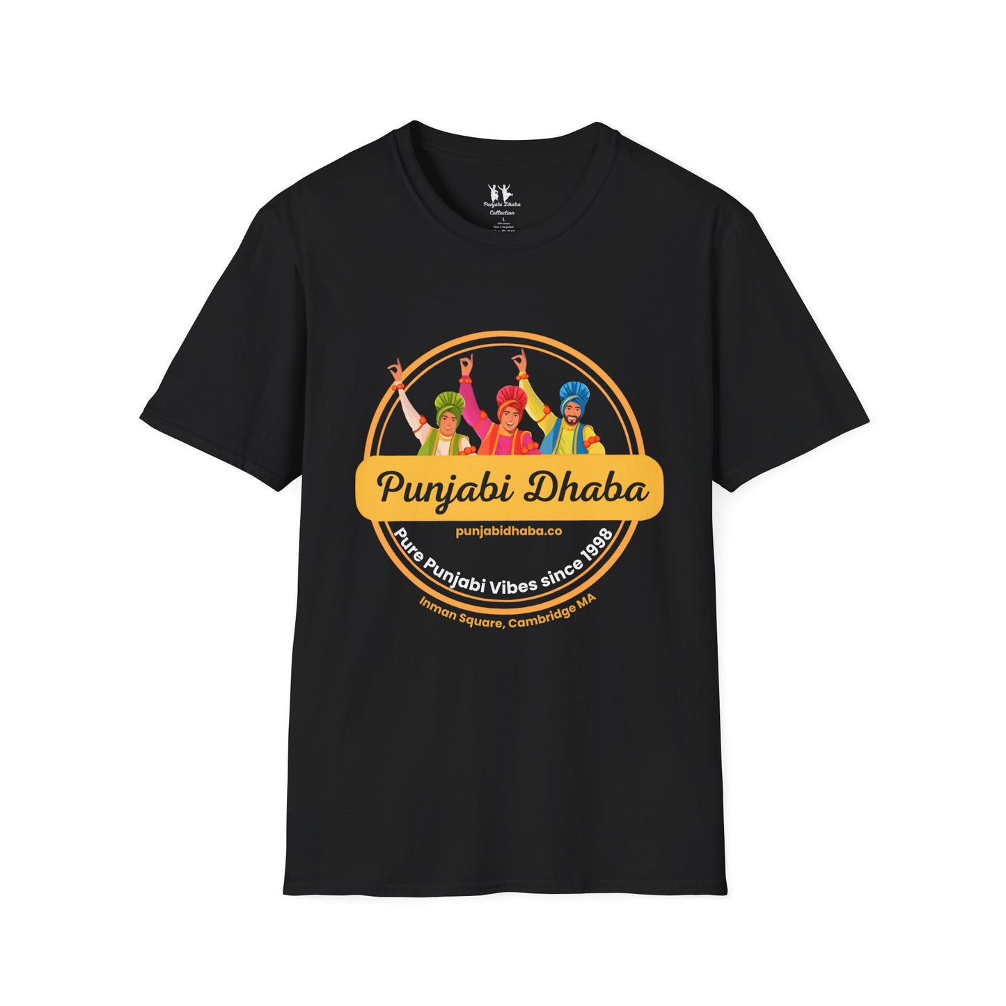 Punjabi Dhaba T-Shirt — Colorful Bhangra Dancers Indian Food Tee
