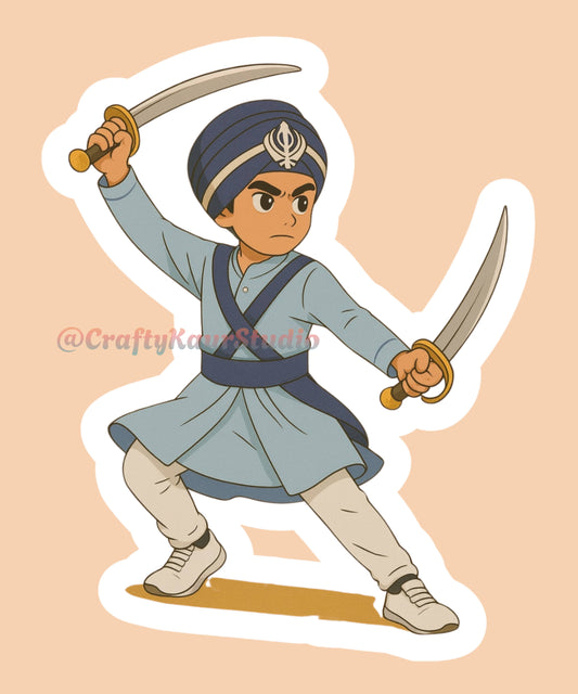 Singh Boy Sword Sticker
